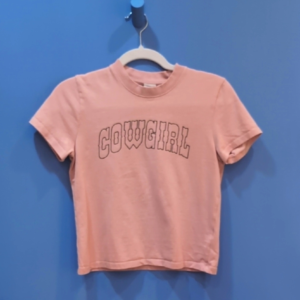 Aritzia Blush Cowgirl Short Sleeve Tee